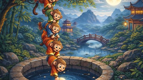 Як мавпи Місяць з криниці діставали (китайська народна казка) - audiotales.in.ua